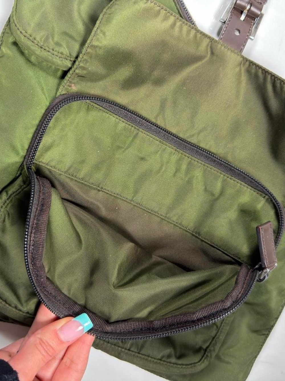 Vintage Prada Tessuto Nylon Asymmetrical Sling Cargo Crossbody Bag - Picture 3 of 8